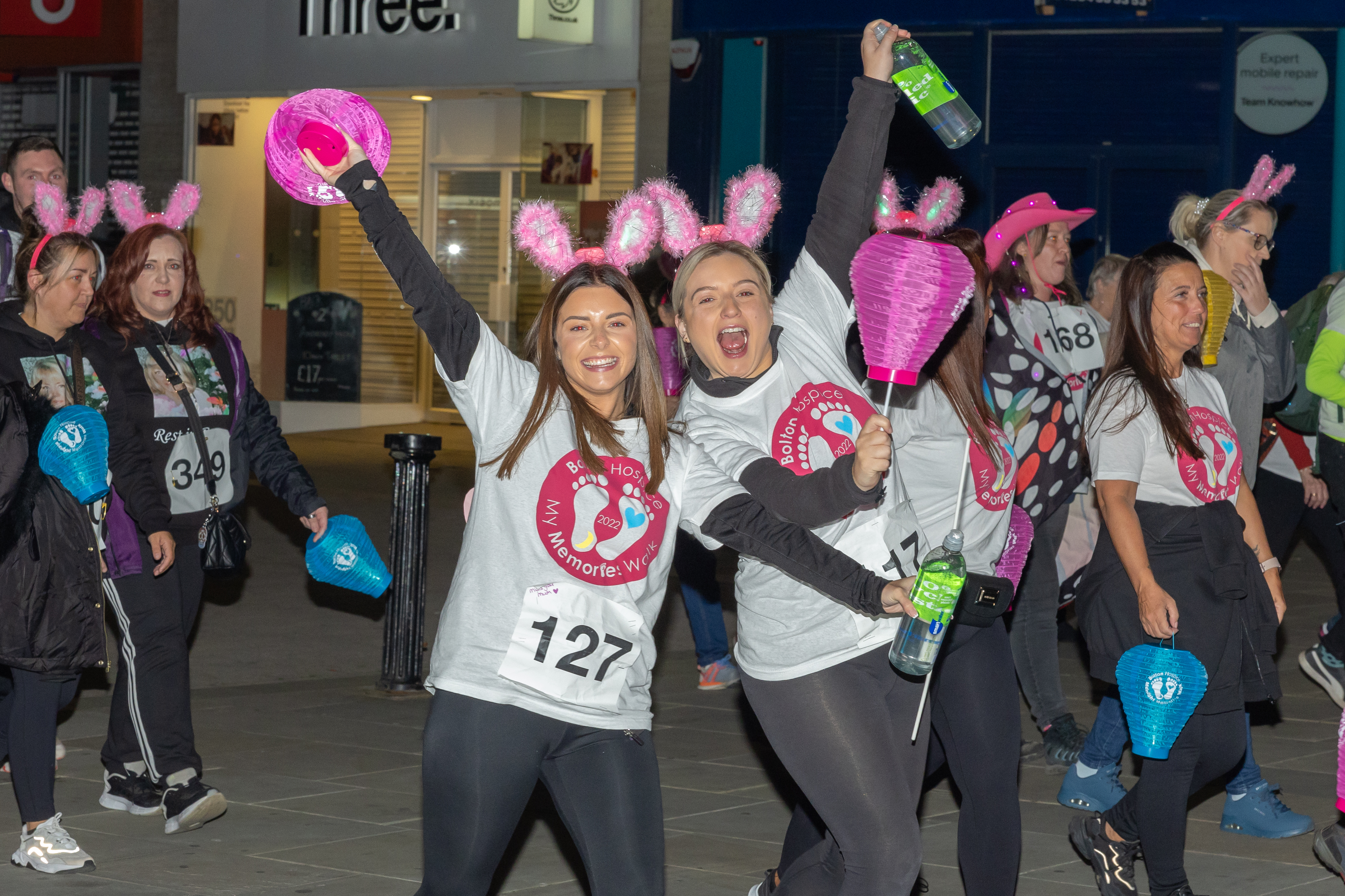 Participants walking