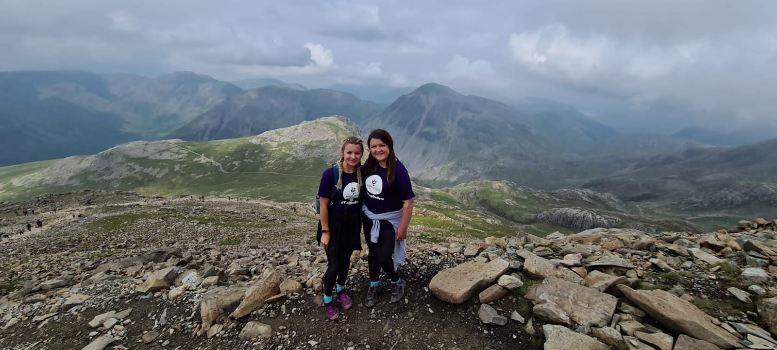 Louise Bentley and Susanne Szczyrba at Scafell Pike