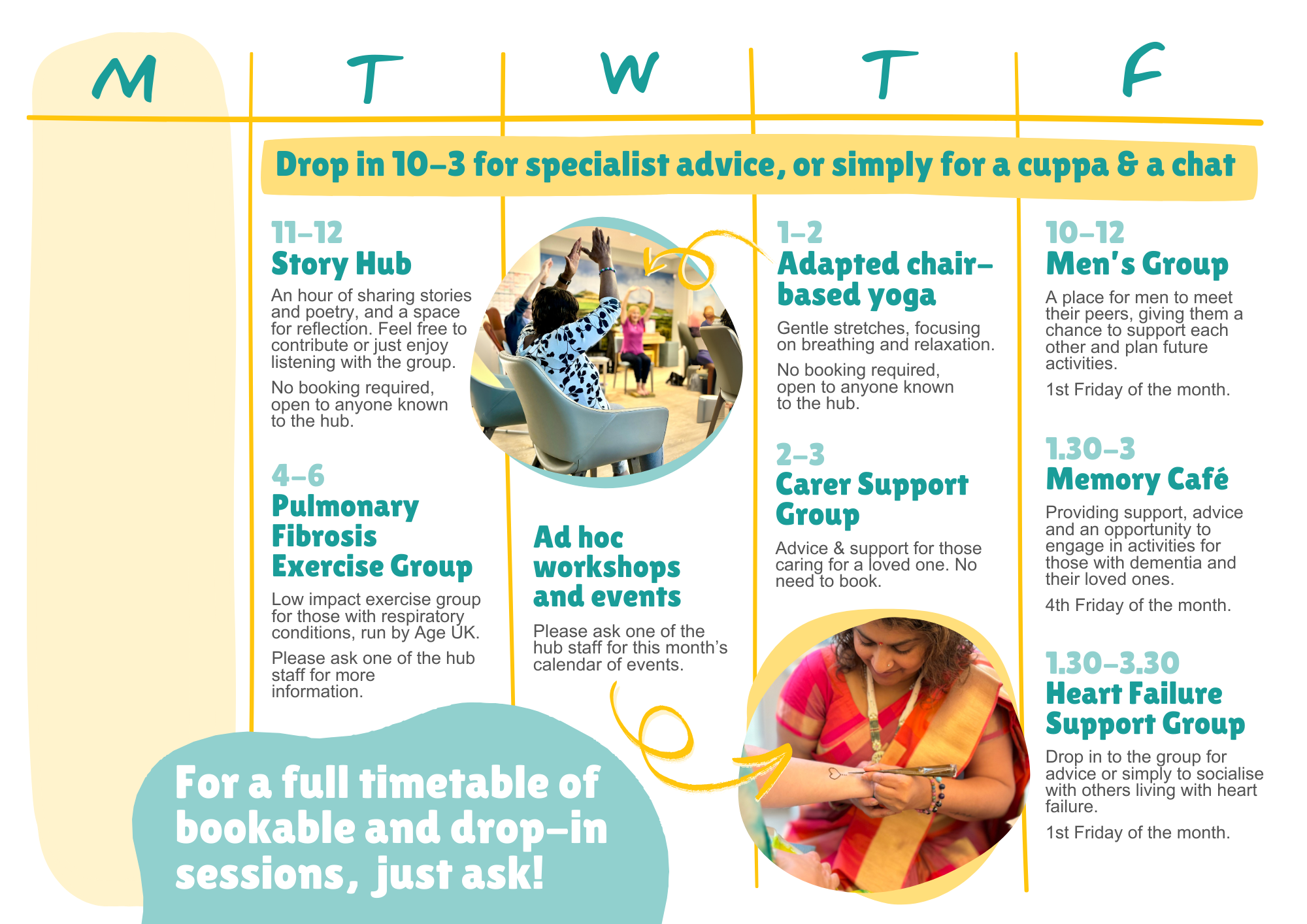 Wellbeing Hub timetable