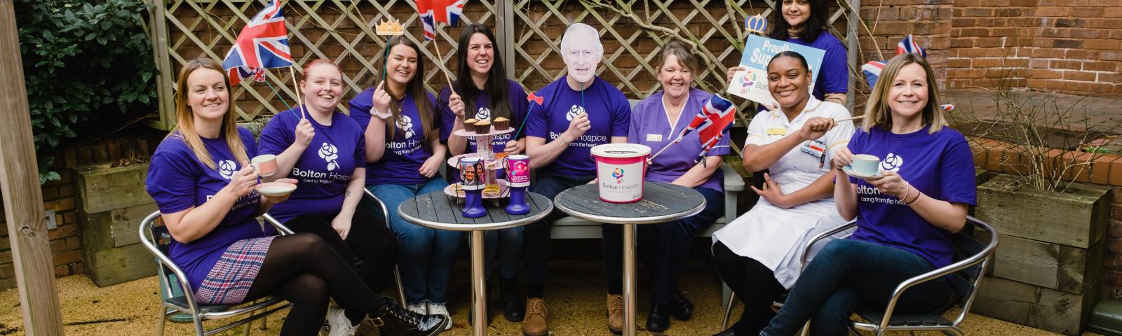 Staff celebrating King's Coronation